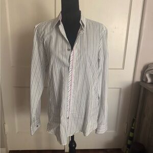 Ted Baker Men’s Smart Casual Shirt 100% Cotton Striped Long Sleeves